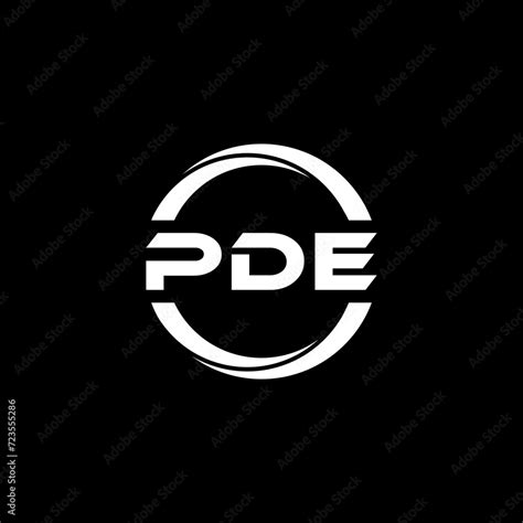 Pde Letter Logo Design With Black Background In Illustrator Cube Logo