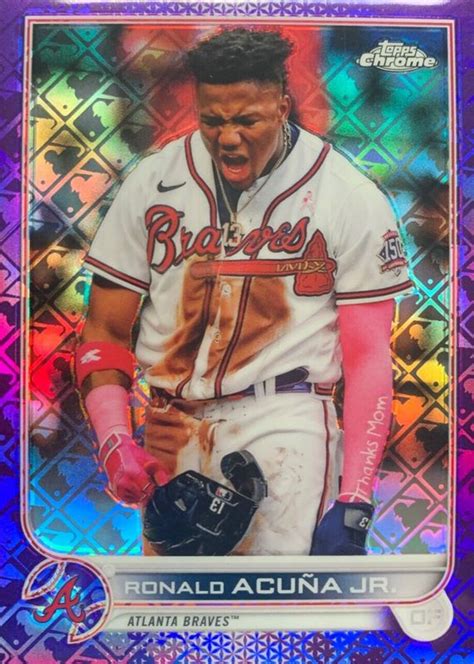 Ronald Acuna Jr 2022 Topps Chrome Logofractor Edition 110 Purple 250