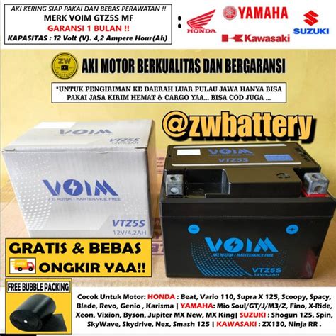 Jual Aki Motor Untuk Yamaha Mio Soul Mio Soul Gt Xtra Battery Gtz S