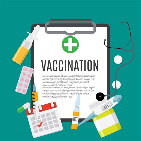 Vaccination Concept Flat Background Medical Awareness Flu Polio