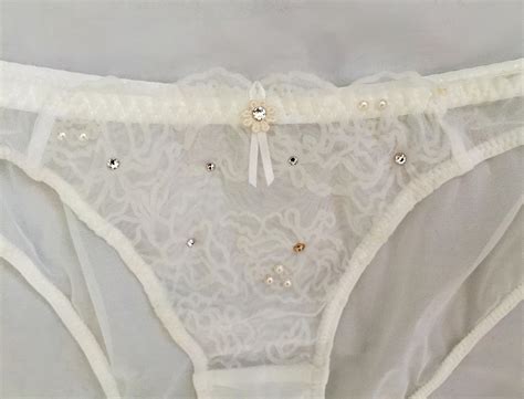 White Lace Bridal Swarovski Crystal Bra And Panties Set Wred Etsy