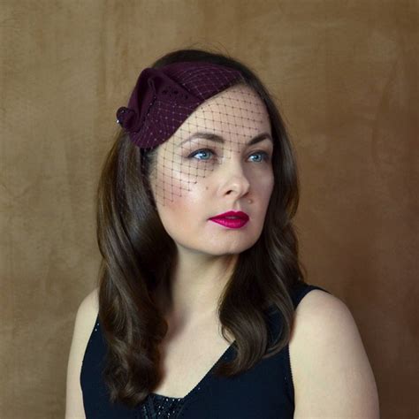 Burgundy Fascinator Etsy