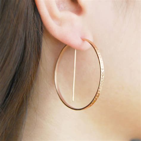 Rose Gold Geometric Round Hoop Earrings By Jasper Opal