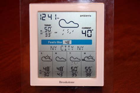 Brookstone Wireless 5 Day Weather Forecaster Accuweather Ambient For