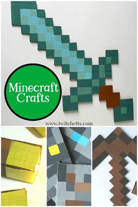 DIY Minecraft Crafts How To Make Swords Torches Pickaxes And More