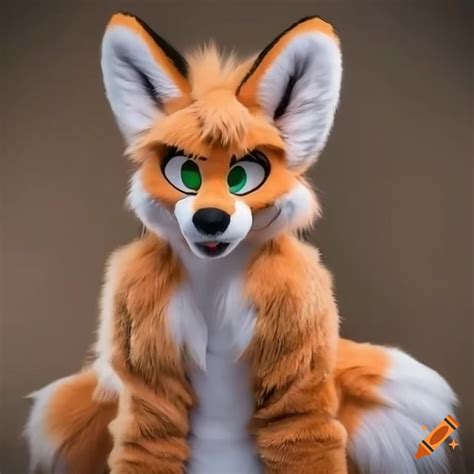 Red Fox Fursuit With Fluffy Tail On Craiyon