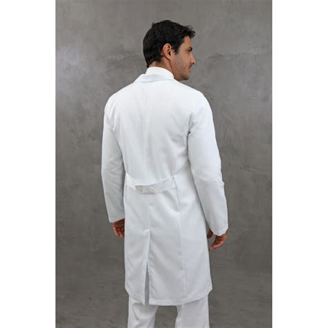 Jaleco Branco Masculino Manga Longa Gabardine Felipe Branco Inverso