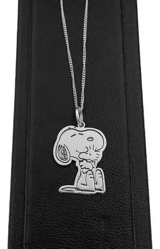 Collar Snoopy Sentado Grande Plata 925 Con Envio Gratis Meses Sin