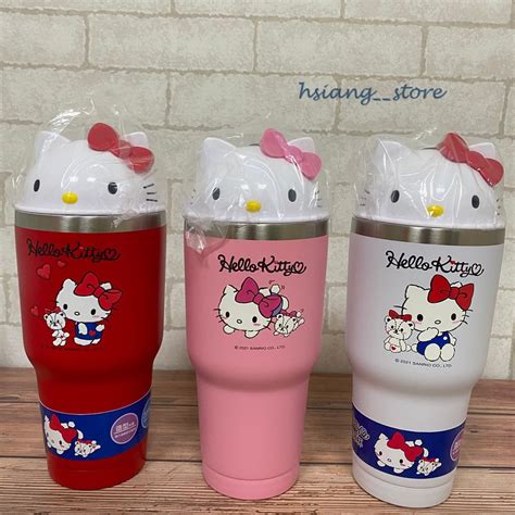 三麗鷗 Hello Kitty 造型保冰杯 冰霸杯 吸管保溫杯 不鏽鋼杯 陶瓷杯 蝦皮購物