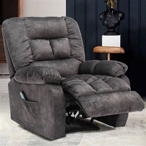 Ebello Recliner Chairs With Massage And Heat Overstuffed Fabric Manual Recliners For Living Room