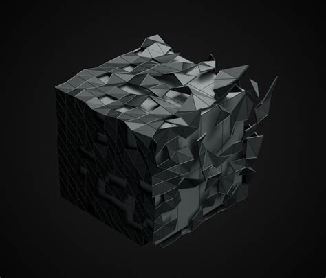 Premium Photo Abstract D Rendering Of Low Poly Cube With Chaotic