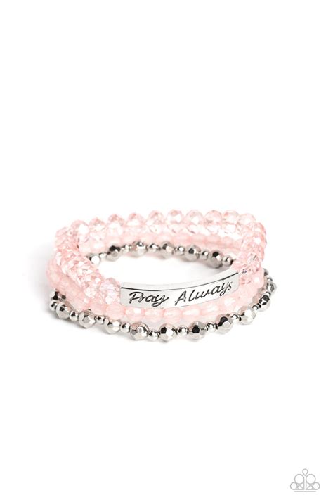 Paparazzi Pray Always Bracelet Pink Glitz By Lisa