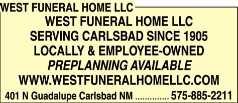 West Funeral Home Carlsbad Nm A Comprehensive Guide To Services History And Community Role