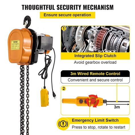 Electric Chain Hoist 1100lbs Winch With 10ft Wired Remote Control 110v Overhead Crane Garage