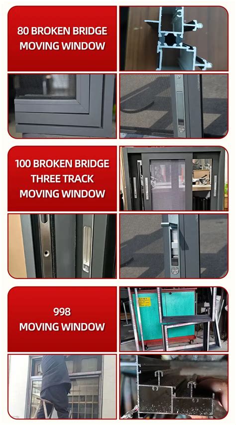 Aluminium Horizontal Broken Bridge Aluminum Doors And Windows Double Glazed Aluminium Sliding