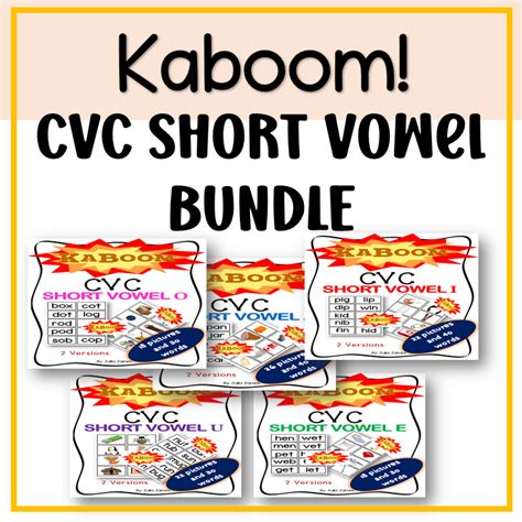 Cvc Short Vowel Kaboom Bundle Made By Teachers