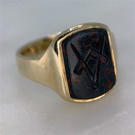 Blood Stone Masonic Intaglio Signet Chique To Antique Jewellery