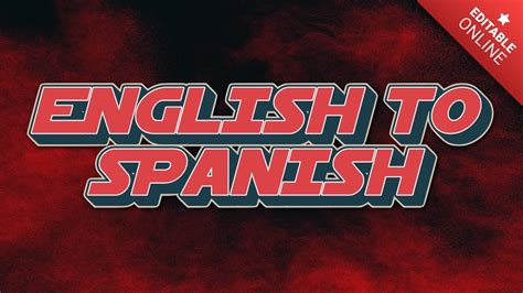 English To Spanish Efecto Fuente Roja En L Nea Generador De Efectos