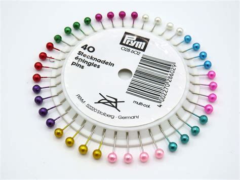 Prym Pearl Headed Pins 058 X 40mm Assorted Rosette
