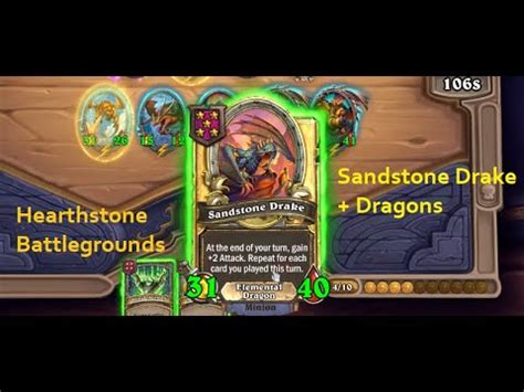 Sandstone Drake Dragons Hearthstone Battlegrounds Youtube