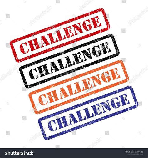 Set Challenge Stamp Symbol Label Sticker Stock Vector Royalty Free