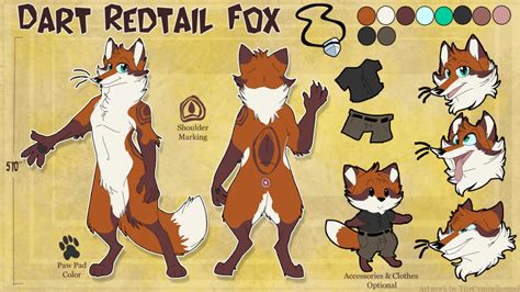 COMM Dart Redtail Fox Reference Sheet By TheCynicalHound Paw Pads