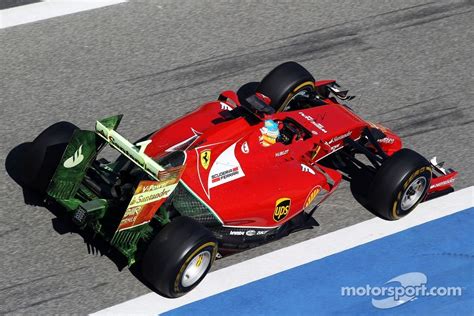 Fernando Alonso Ferrari F14 T Running Flow Vis Paint On The Rear Wing