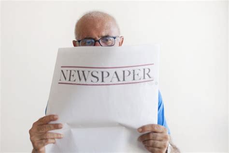 Senior Old Man Reading Newspaper. Stock Photo - Image of journal ...