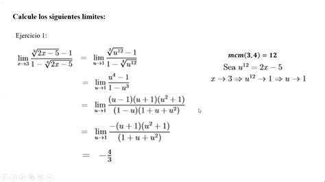 3 MATEM CÁLCULO LÍMITES POR CAMBIO DE VARIABLE Y LIMITES CON VALOR