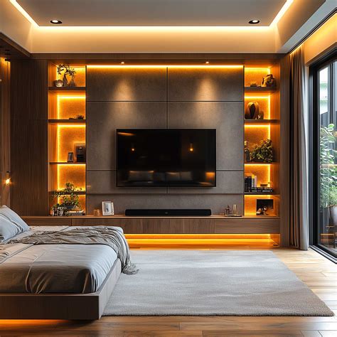 50 Bedroom TV Unit Designs In Black For A Sleek And Sophisticated Look