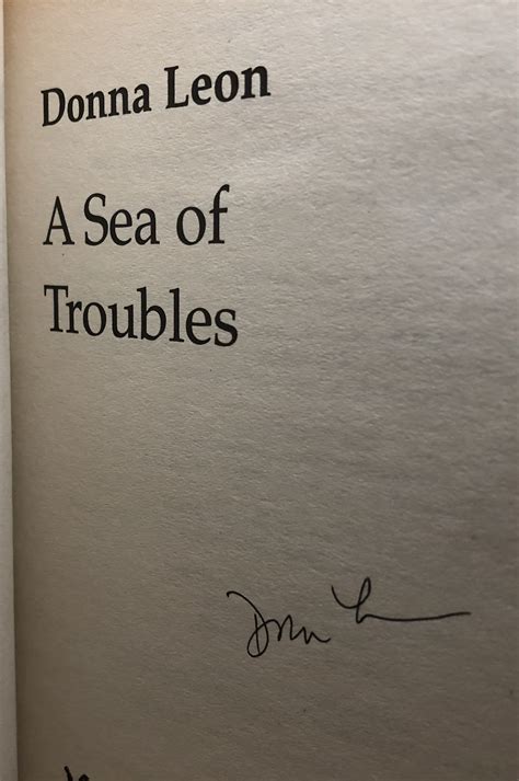 A Sea Of Troubles by Leon, Donna: Very Good Hardcover (2001) 1st Edition, Signed by Author(s) | Ink