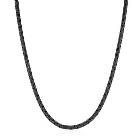 Wilkes & Forge Men's Bullet Link Chain in Black Stainless Steel