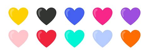 Heart Icons Hearts Of Different Colors Vector Hearts Set Vector