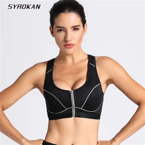 Syrokan Womens Full Support High Impact Front Closure Racerback Sports