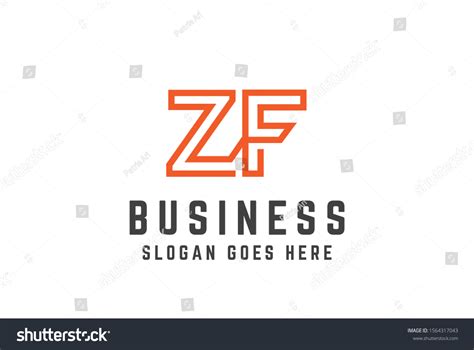 Orange Initial Letter Zf Logo Vector Template Royalty Free Stock