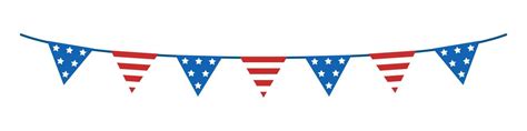 Vector Usa Garland Of Flags Independence Day Bunting Clipart