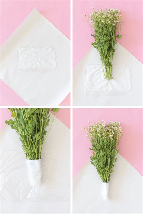 How To Wrap A Bouquet Of Flowers With Wrapping Paper