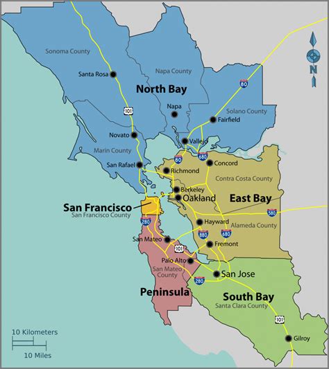 San Francisco Bay Area - Wikipedia - Map Of Northern California ...