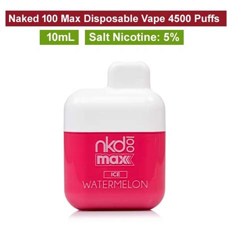 Naked Max Disposable Vape 4500 Puffs Naked 100 Max Pods