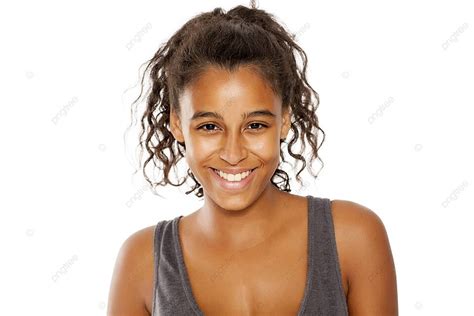 Beautiful Young Dark Skinned Woman Cheerful Pretty Attractive Photo Background And Picture For