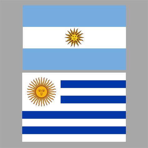 Bandera de Argentina con sol Uruguayo y Bandera de Uruguay con sol ...