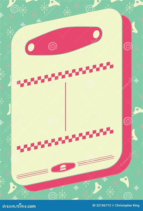 1950s Diner Style Background and Frame Stock Vector - Illustration of drivein, editable: 32106772