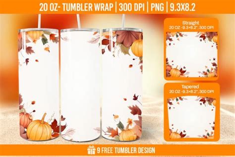 Pumpkin Tumbler Sublimation Wrap Oz Graphic By Hassanaasi