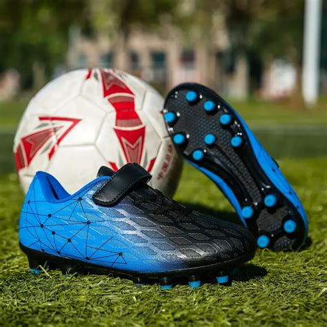 Boys Tf Soccer Cleats With Hook Loop Fastener Lightweight Non Slip