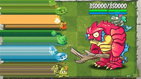 Pvz 2 Every 100 Plant Max Level Vs Deep Sea Gargantuar Zombie 350000 Hp