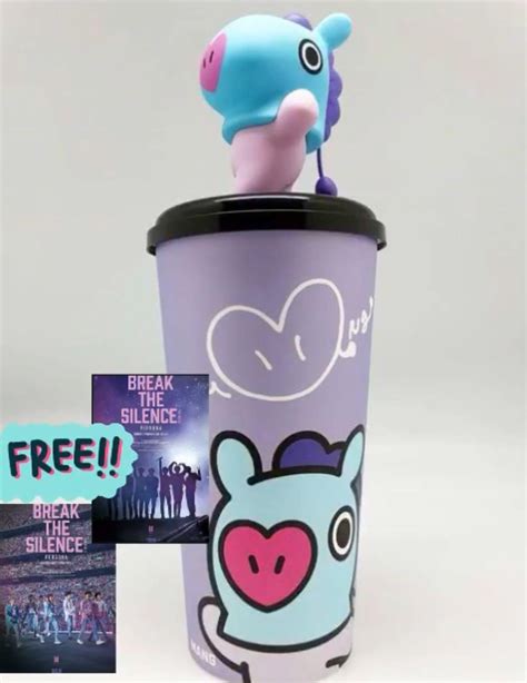 BT21 X MBO MANG BTS JHOPE OFFICIAL MERCHANDISE TUMBLER WATER BOTTLE