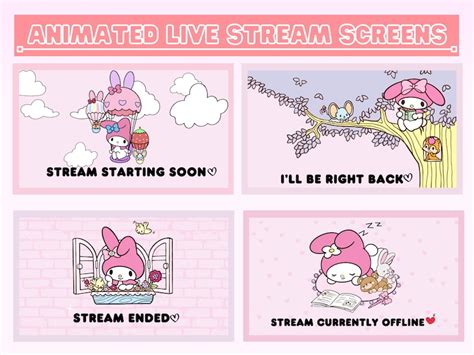 Animated Screens Kawaii Bunny Twitch Youtube Etsy