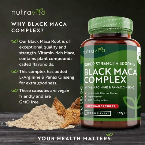 Nutravita Black Maca Root Complex 5000mg Sinin