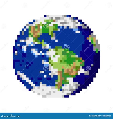 Earth Pixel Image Vector Illustration Stock Vector Illustration Of