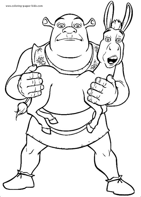 Shrek color page - Coloring pages for kids - Cartoon characters ...